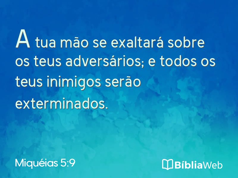 Miquéias 5:9 em imagem para compartilhar