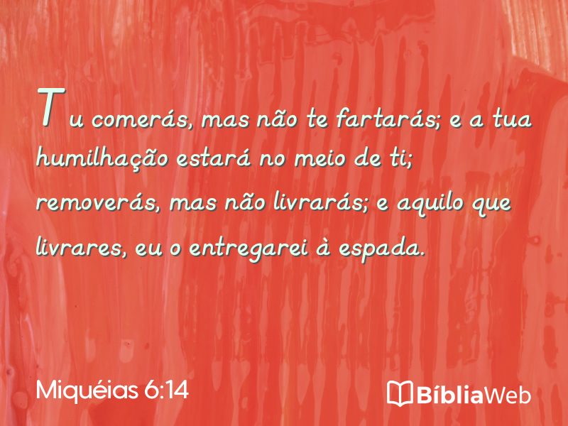 Miquéias 6:14 em imagem para compartilhar
