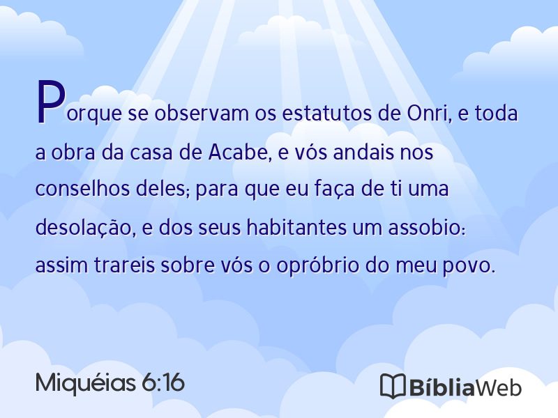 Miquéias 6:16 em imagem para compartilhar