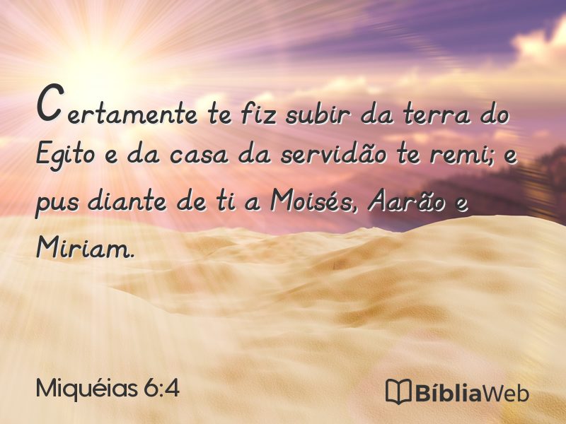 Miquéias 6:4 em imagem para compartilhar