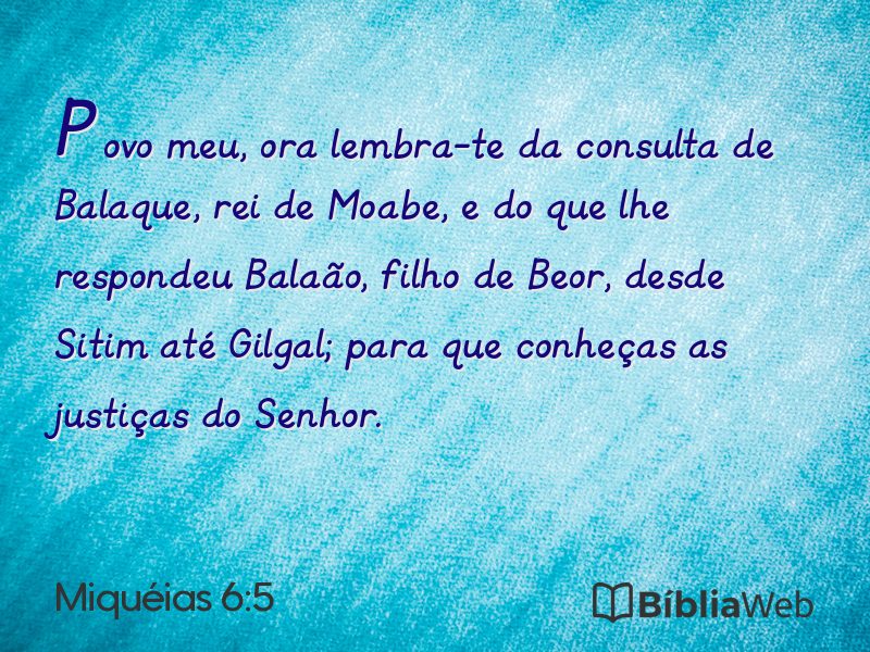 Miquéias 6:5 em imagem para compartilhar