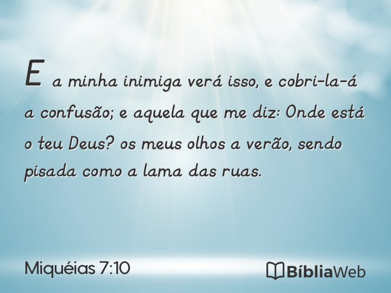 Miquéias 7:10 em imagem para compartilhar