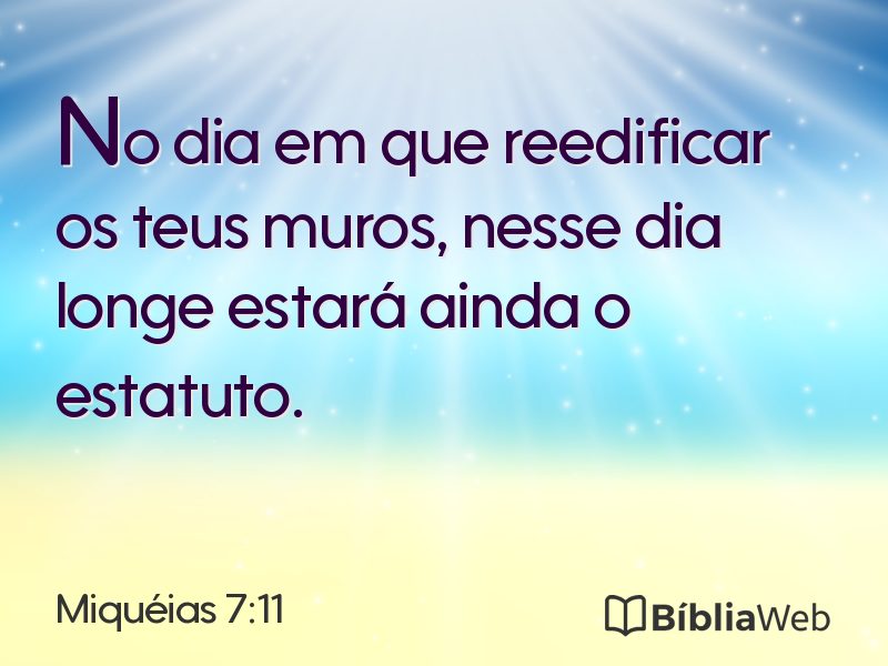 Miquéias 7:11 em imagem para compartilhar