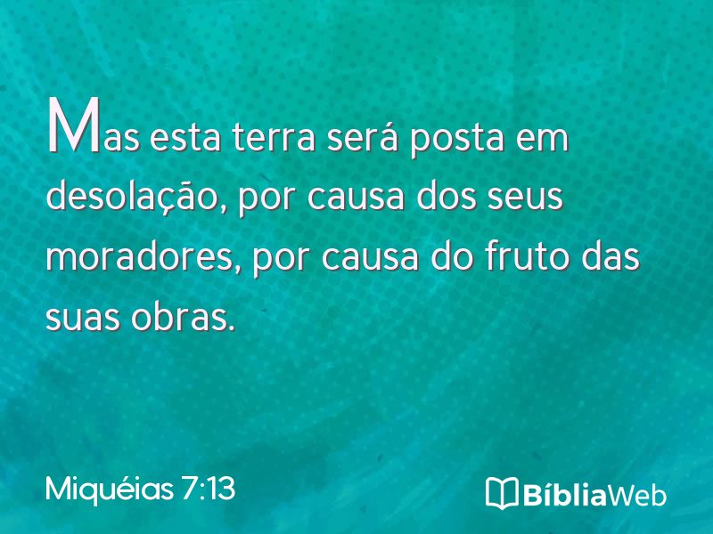Miquéias 7:13 em imagem para compartilhar