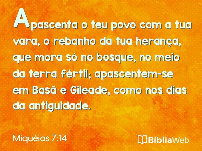 Miquéias 7:14 em imagem para compartilhar