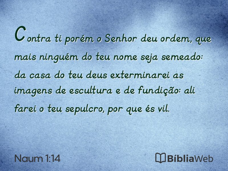 Naum 1:14 em imagem para compartilhar