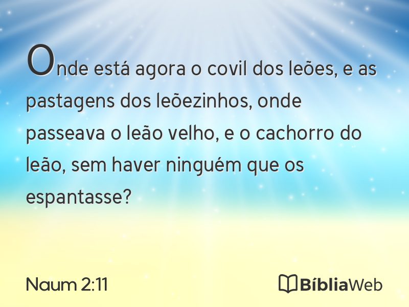 Naum 2:11 em imagem para compartilhar
