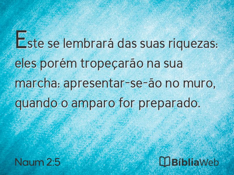 Naum 2:5 em imagem para compartilhar