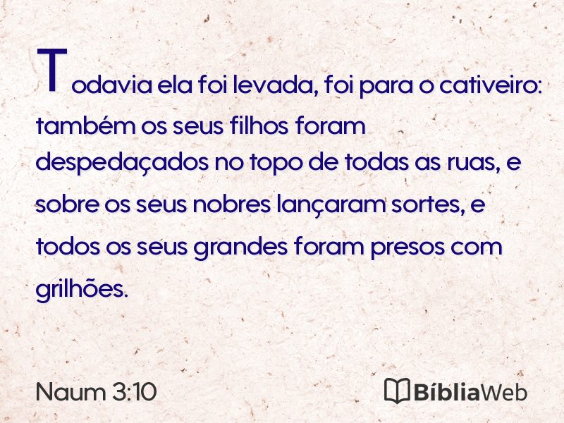 Naum 3:10 em imagem para compartilhar