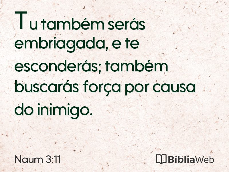 Naum 3:11 em imagem para compartilhar