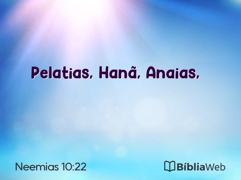 Neemias 10:22 em imagem para compartilhar