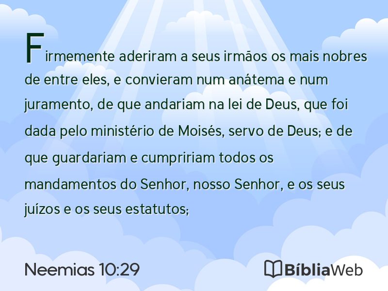 Neemias 10:29 em imagem para compartilhar