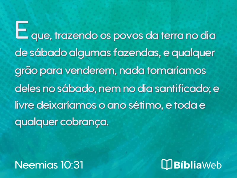 Neemias 10:31 em imagem para compartilhar