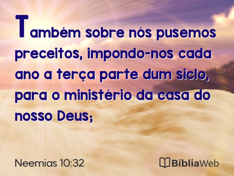 Neemias 10:32 em imagem para compartilhar
