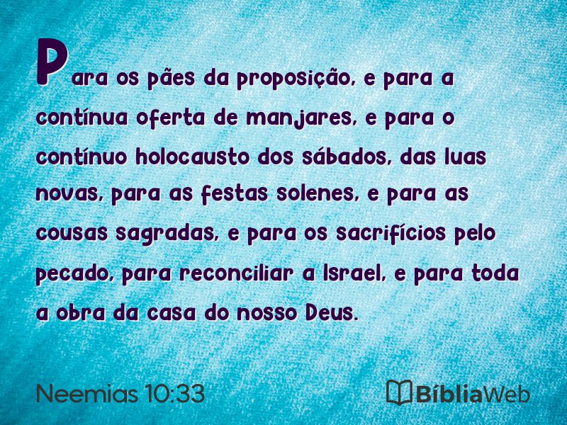 Neemias 10:33 em imagem para compartilhar