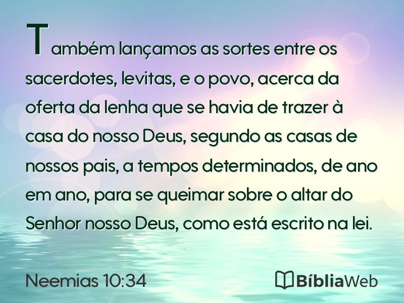 Neemias 10:34 em imagem para compartilhar
