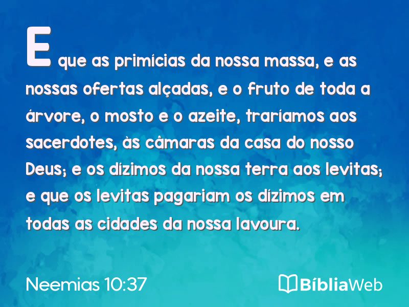 Neemias 10:37 em imagem para compartilhar
