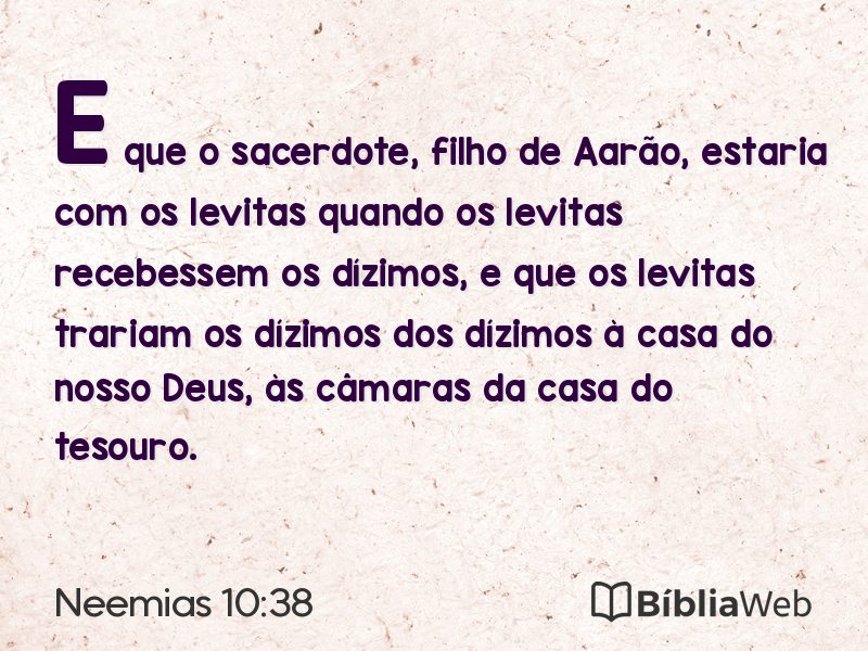 Neemias 10:38 em imagem para compartilhar