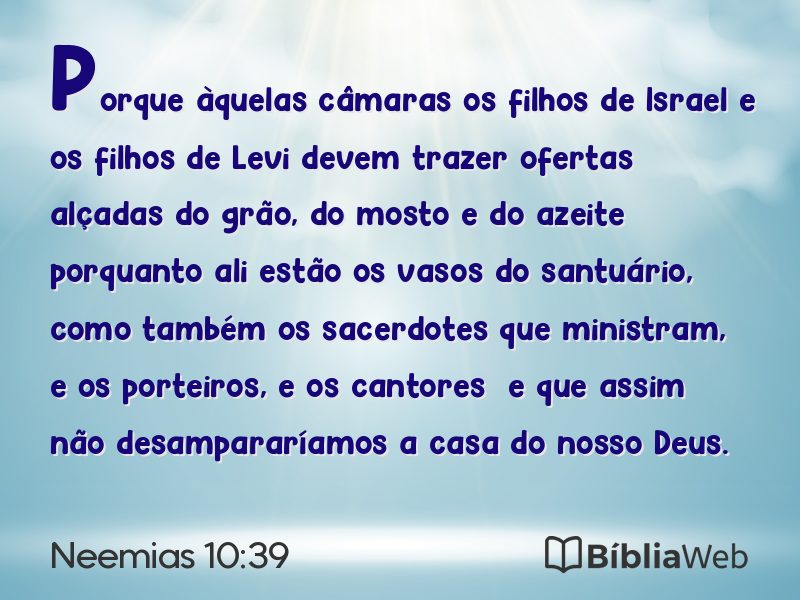 Neemias 10:39 em imagem para compartilhar