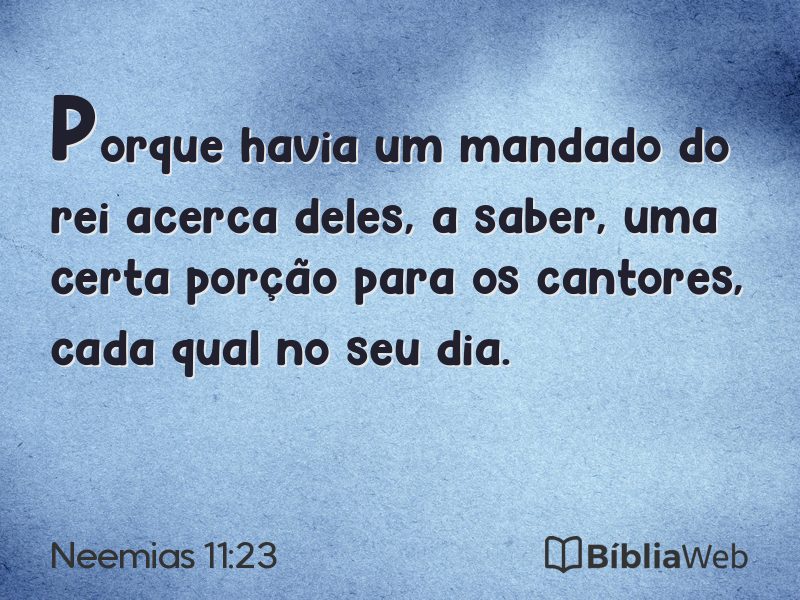 Neemias 11:23 em imagem para compartilhar