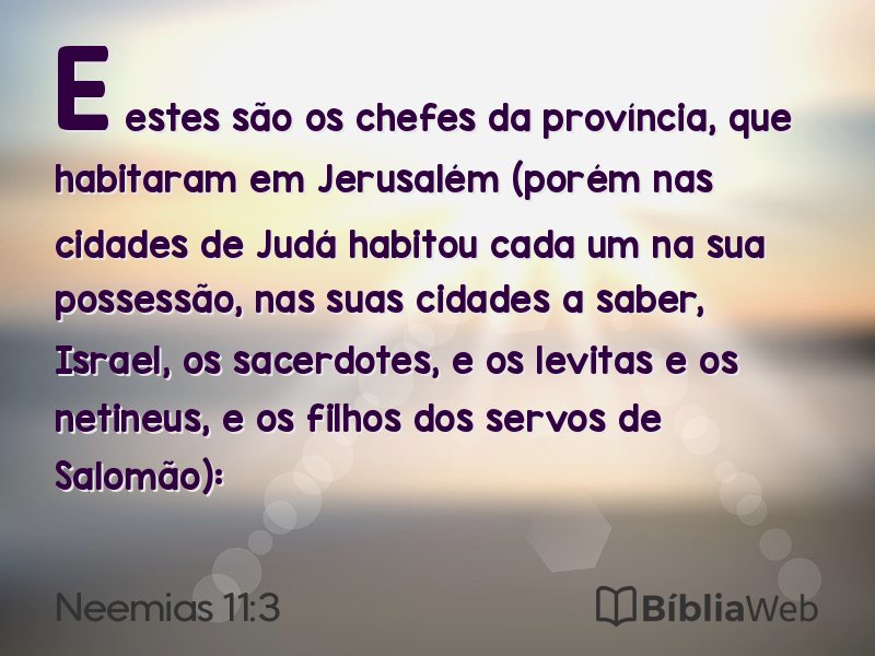 Neemias 11:3 em imagem para compartilhar