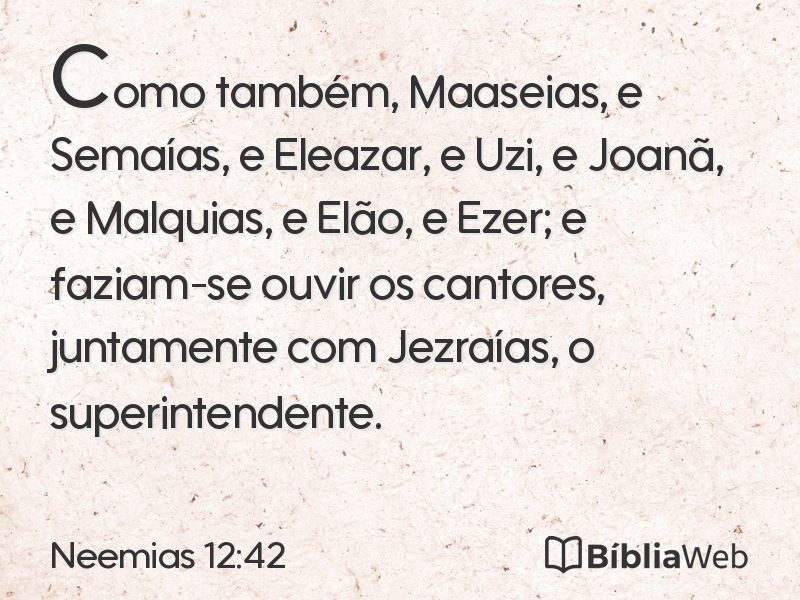 Neemias 12:42 em imagem para compartilhar