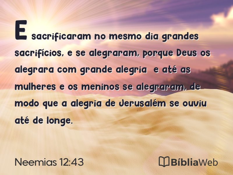 Neemias 12:43 em imagem para compartilhar