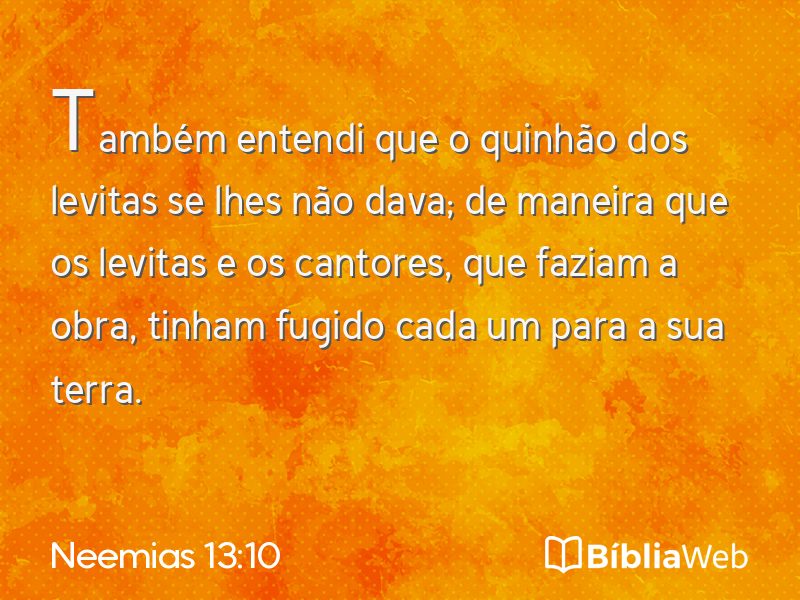 Neemias 13:10 em imagem para compartilhar