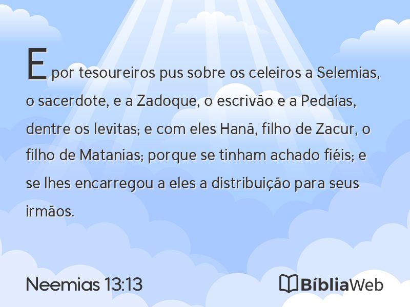 Neemias 13:13 em imagem para compartilhar