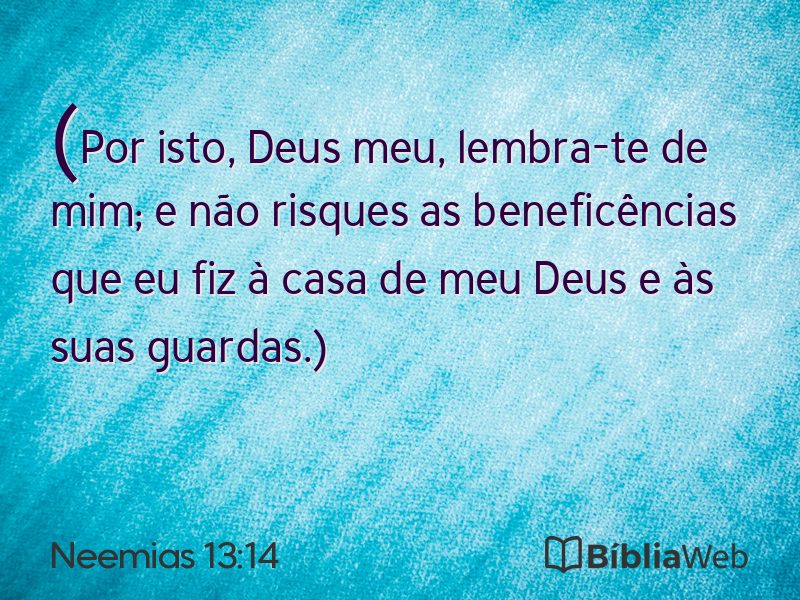 Neemias 13:14 em imagem para compartilhar
