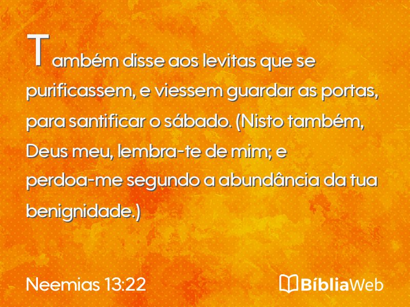 Neemias 13:22 em imagem para compartilhar