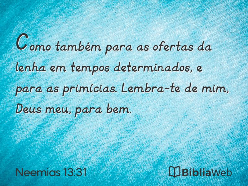 Neemias 13:31 em imagem para compartilhar
