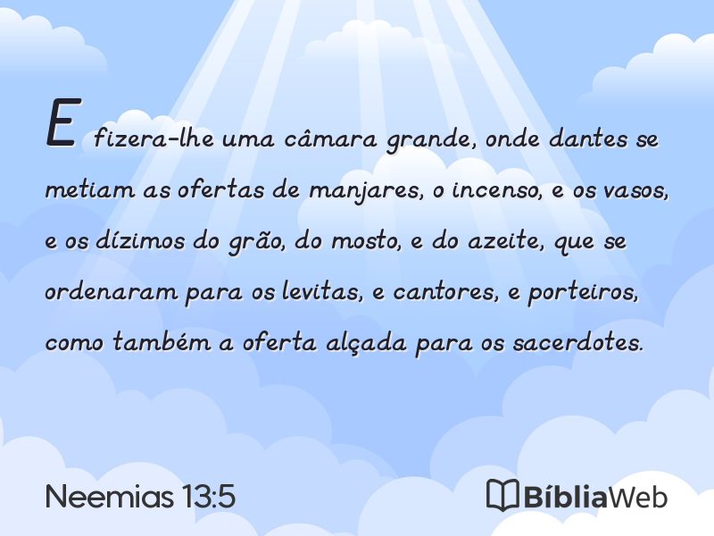 Neemias 13:5 em imagem para compartilhar
