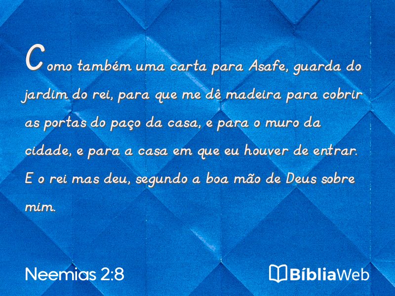 Neemias 2:8 em imagem para compartilhar