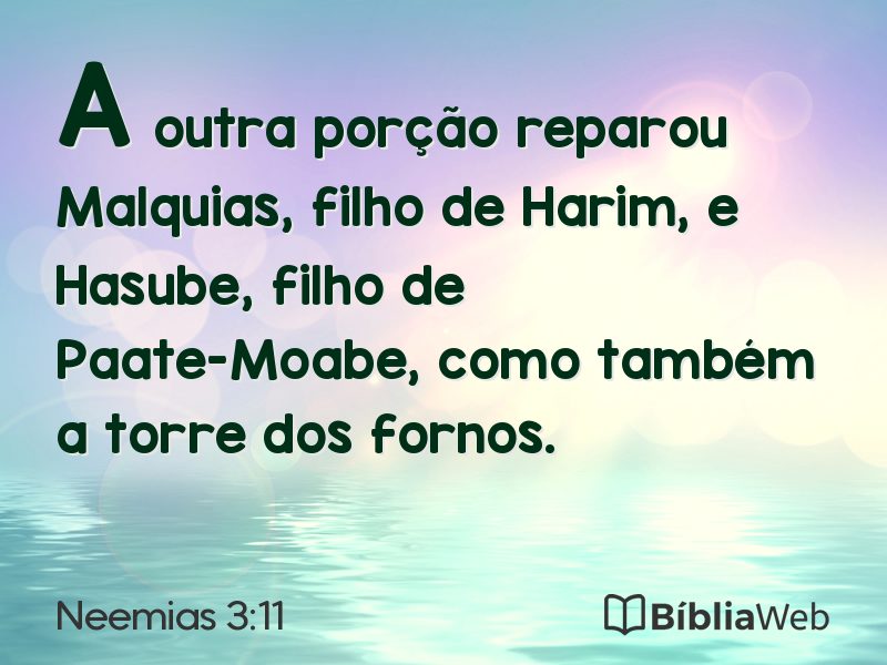 Neemias 3:11 em imagem para compartilhar