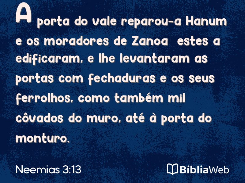Neemias 3:13 em imagem para compartilhar