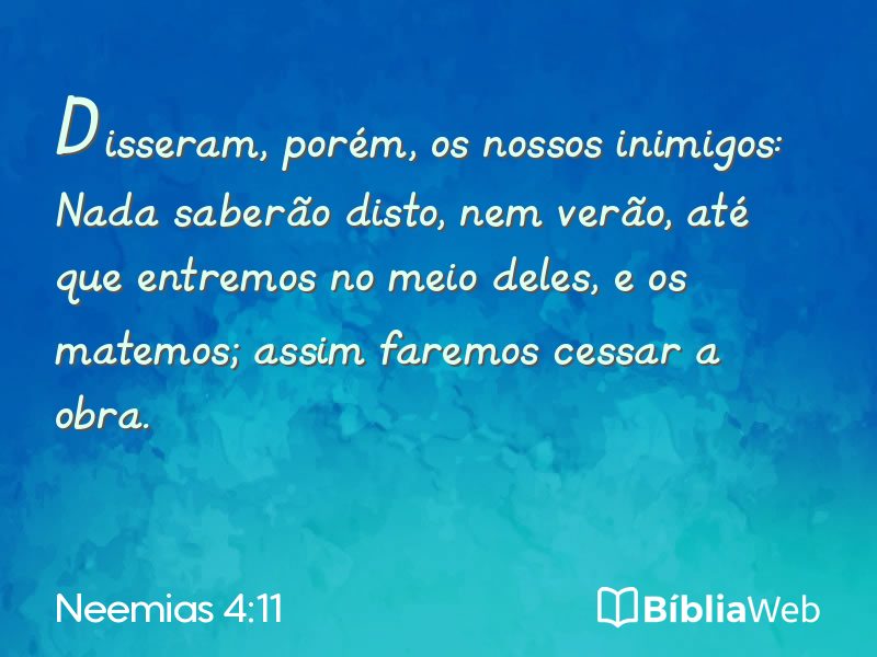 Neemias 4:11 em imagem para compartilhar