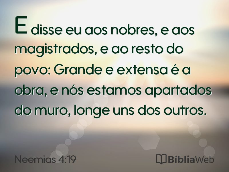 Neemias 4:19 em imagem para compartilhar