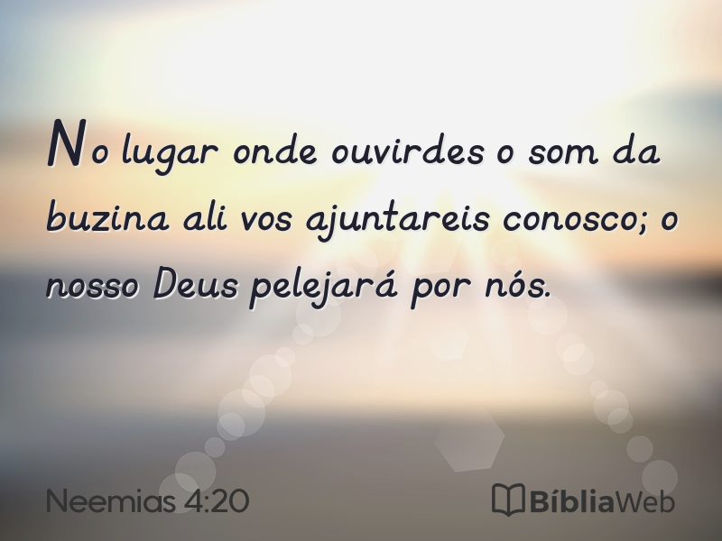 Neemias 4:20 em imagem para compartilhar