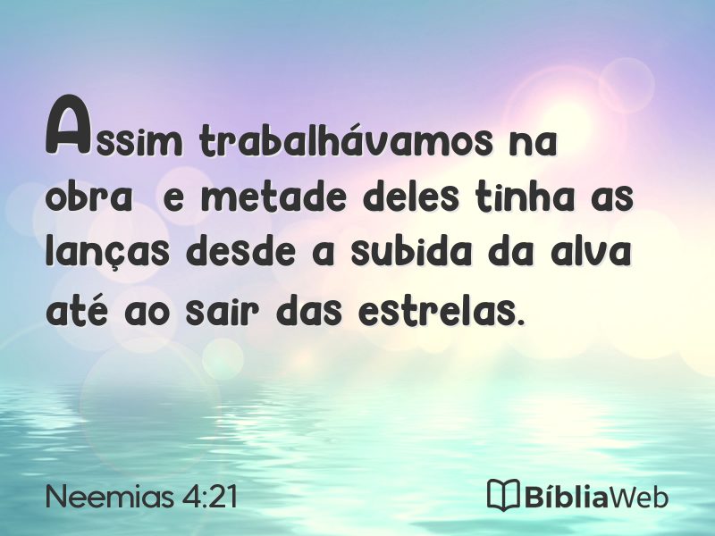 Neemias 4:21 em imagem para compartilhar