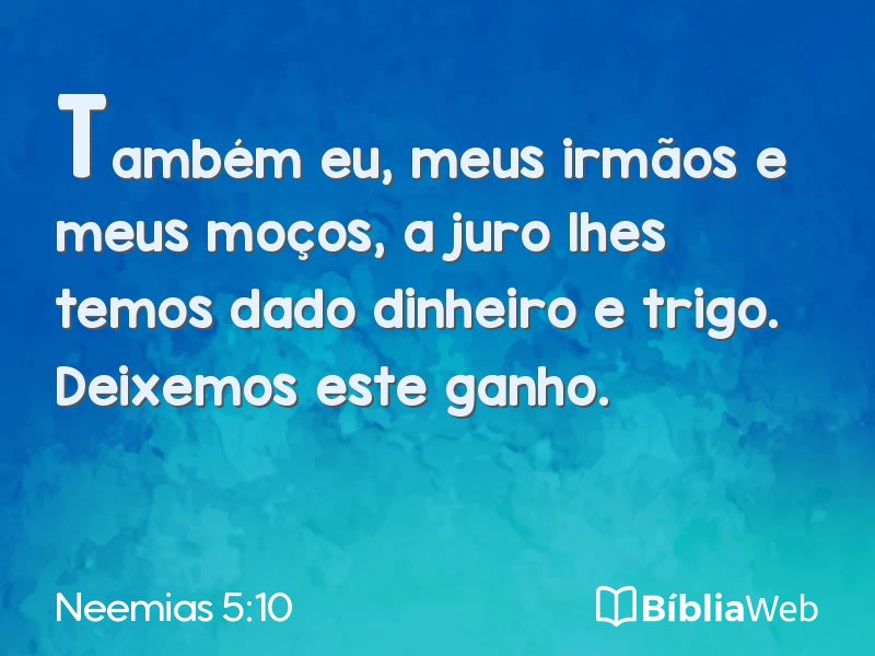 Neemias 5:10 em imagem para compartilhar