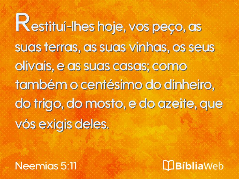 Neemias 5:11 em imagem para compartilhar