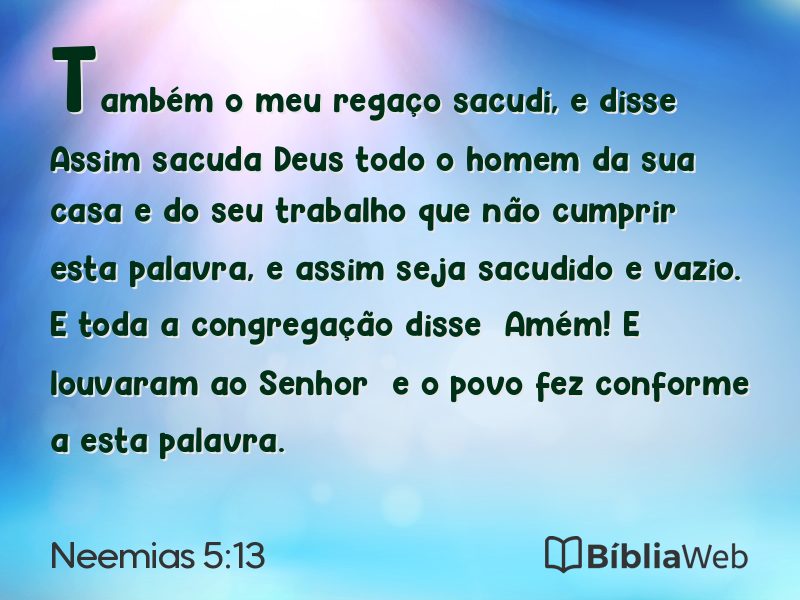 Neemias 5:13 em imagem para compartilhar