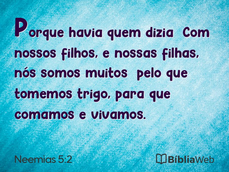 Neemias 5:2 em imagem para compartilhar