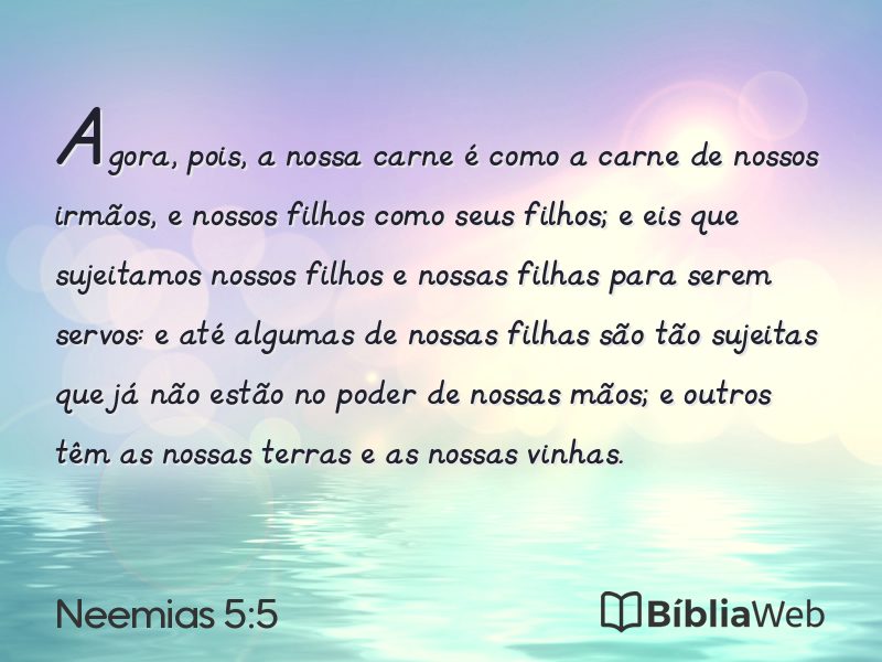 Neemias 5:5 em imagem para compartilhar