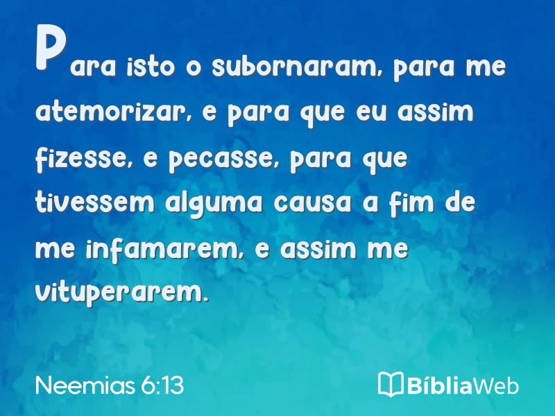 Neemias 6:13 em imagem para compartilhar