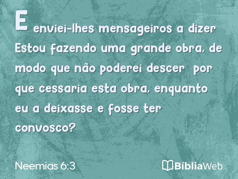 Neemias 6:3 em imagem para compartilhar