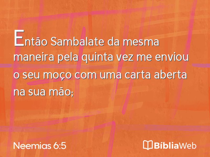 Neemias 6:5 em imagem para compartilhar