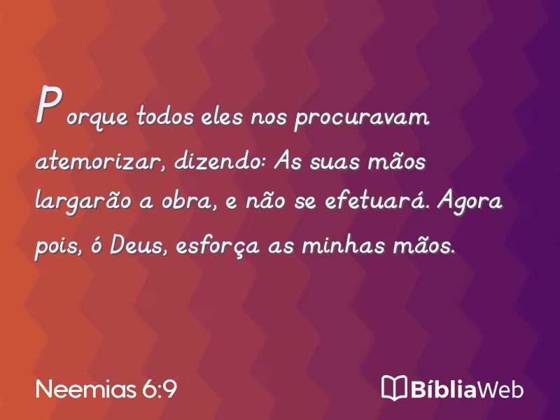Neemias 6:9 em imagem para compartilhar