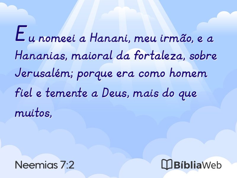 Neemias 7:2 em imagem para compartilhar